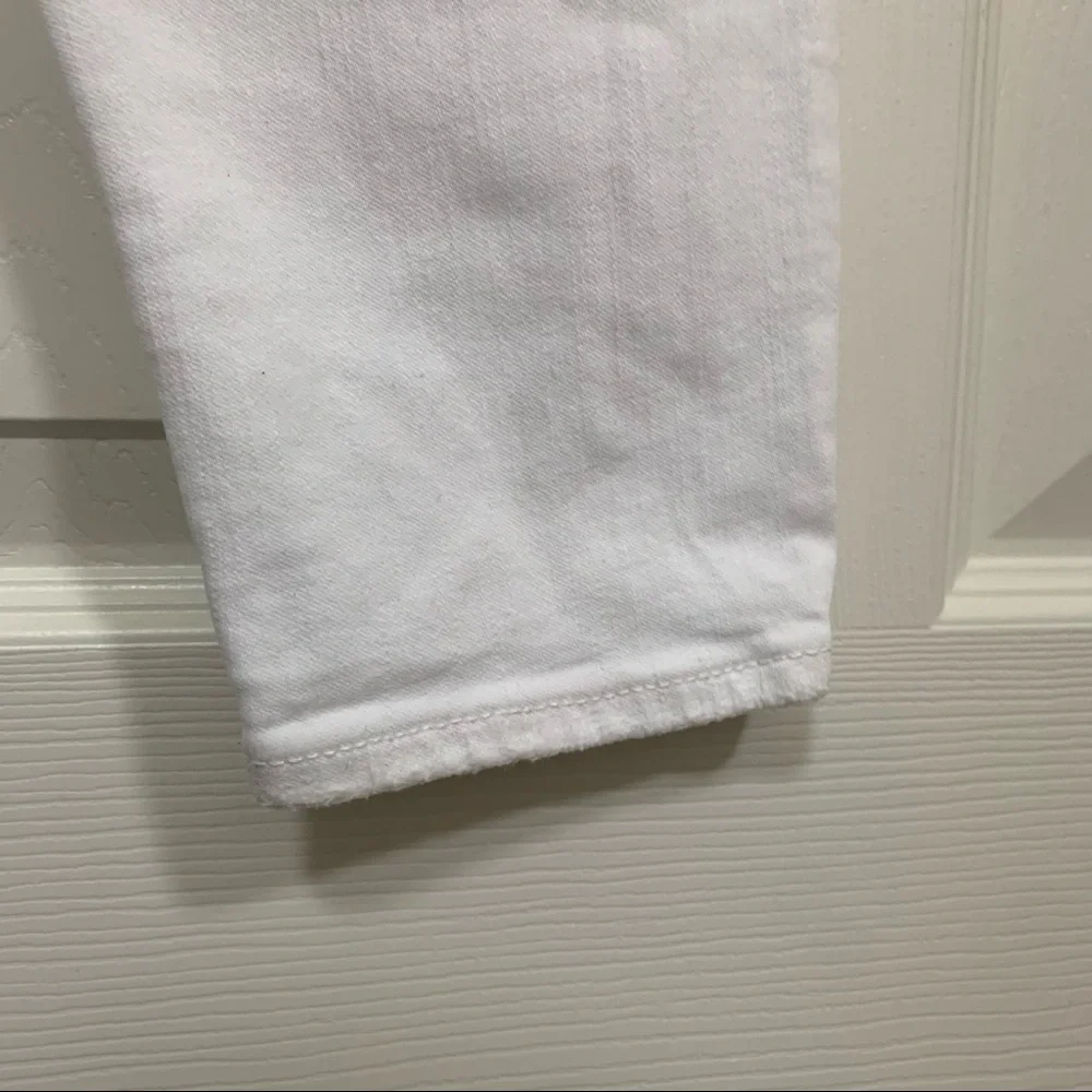 J Crew White Distressed Lookout High Rise Skinny Crop Jeans Size 26